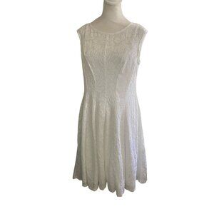 Studio One New York Womens White Floral Lace Dress Size 8 NWT